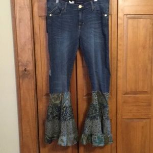 Rock & republic jeans upcycled bell bottoms sz 14
